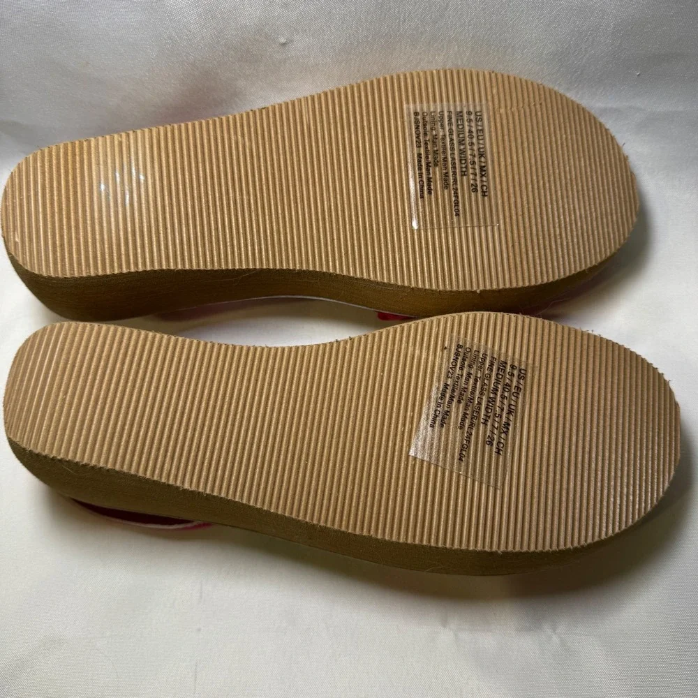 Kenneth Cole Reaction Coral Pink Laser Cut Wedge Sandals Fine Glass Laser 9.5
